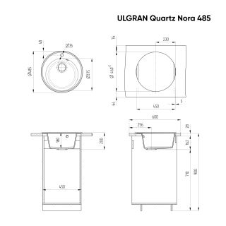 Кухонная мойка Ulgran Quartz Nora 485-10 песок